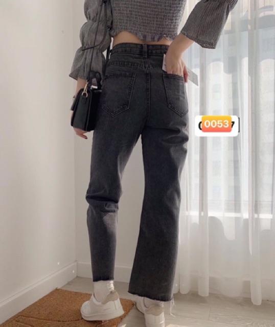 QUẦN JEAN ĐEN ỐNG RỘNG HOTTREND