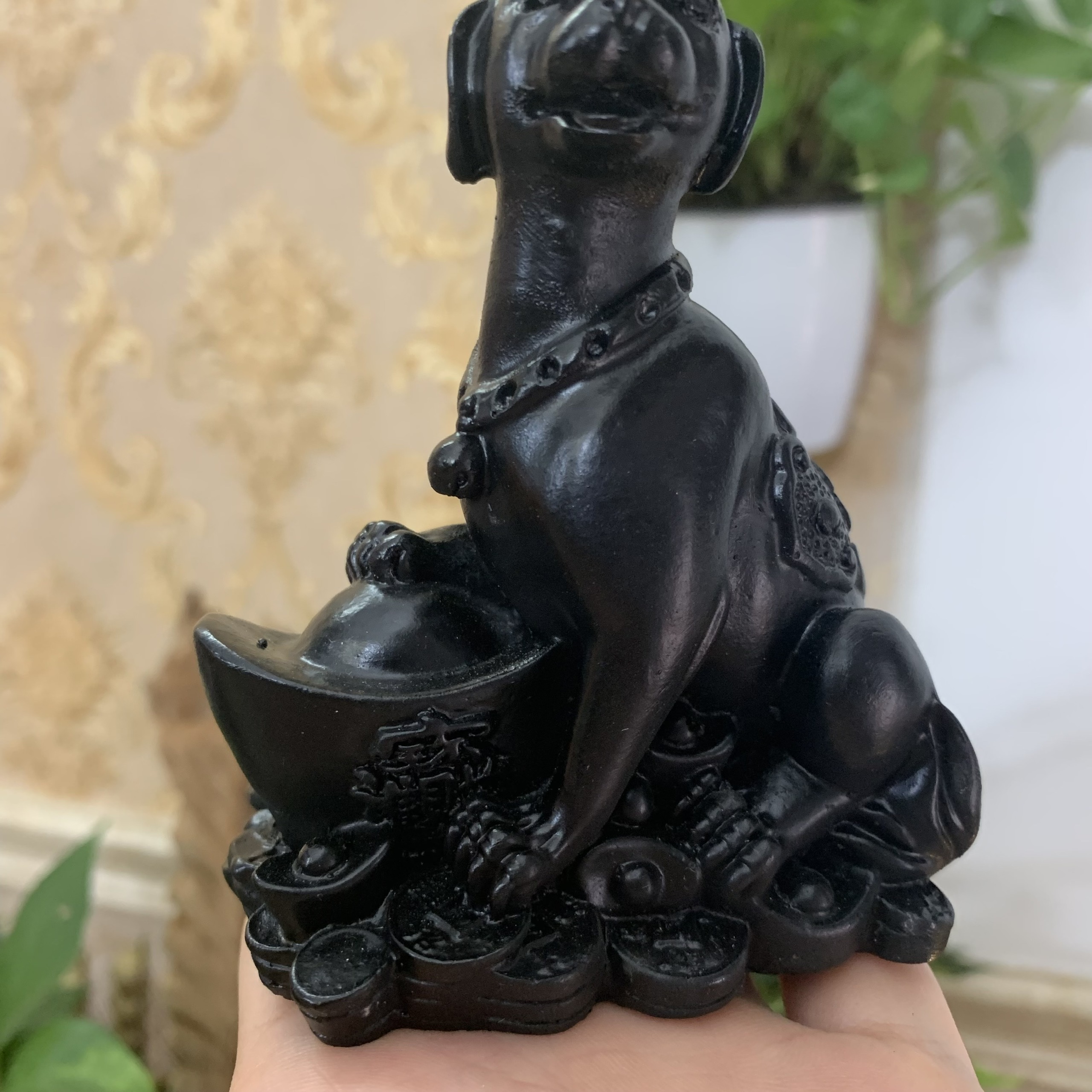 Tượng đá trang trí con chó giữ tài lộc phong thủy cho gia chủ trang trí để bàn làm việc | Chiều Cao 10cm
