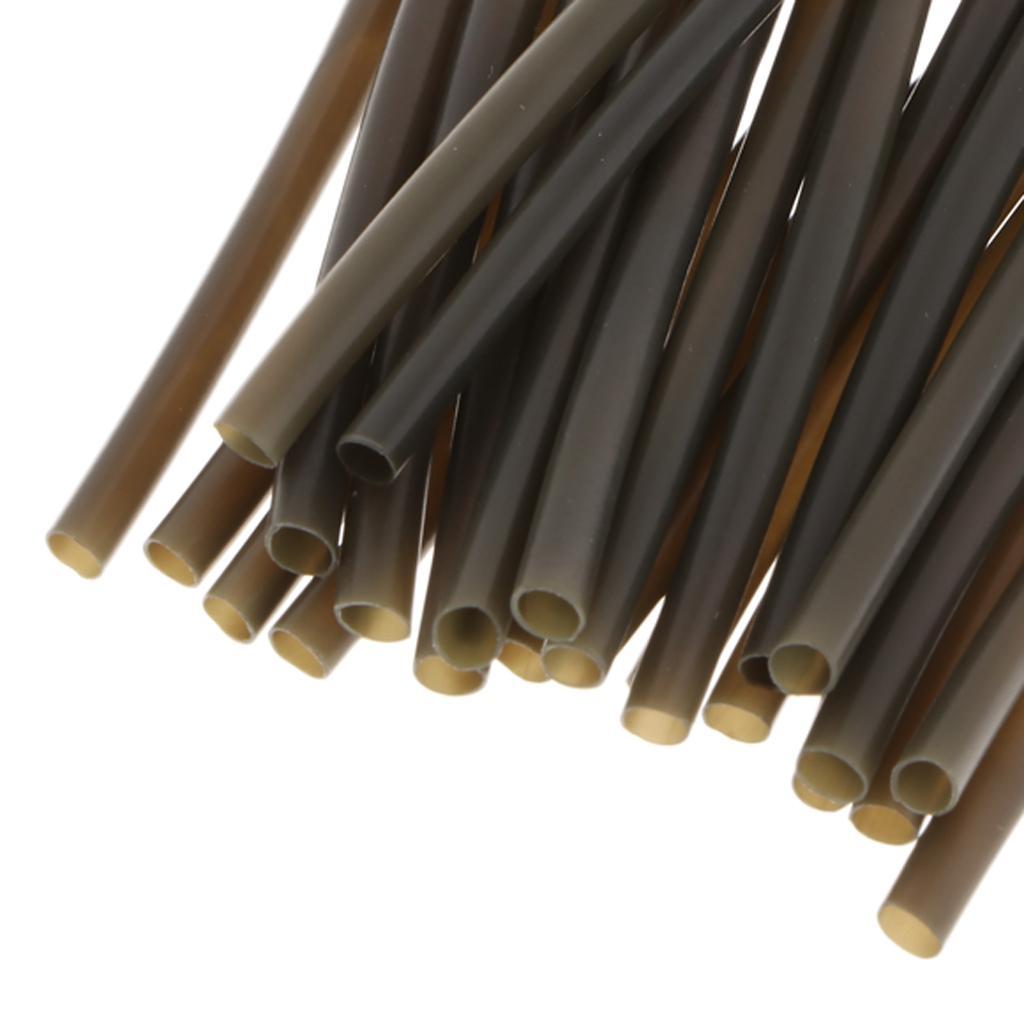 50pcs Diameter 1mm+2mm Heat Shrink Tubing for Fishing Rig Making Tube Carp Fishing Accessory, PVC