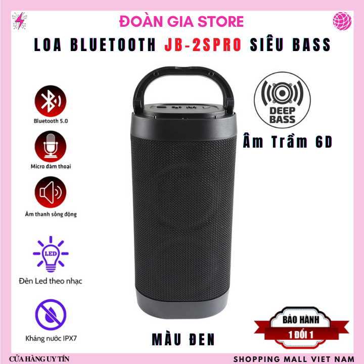 Loa bluetooth JB-PRO-2S Siêu bass 7W mẫu mới cao cấp nhiều tính năng mới , có công nghệ Deep Bass 9D