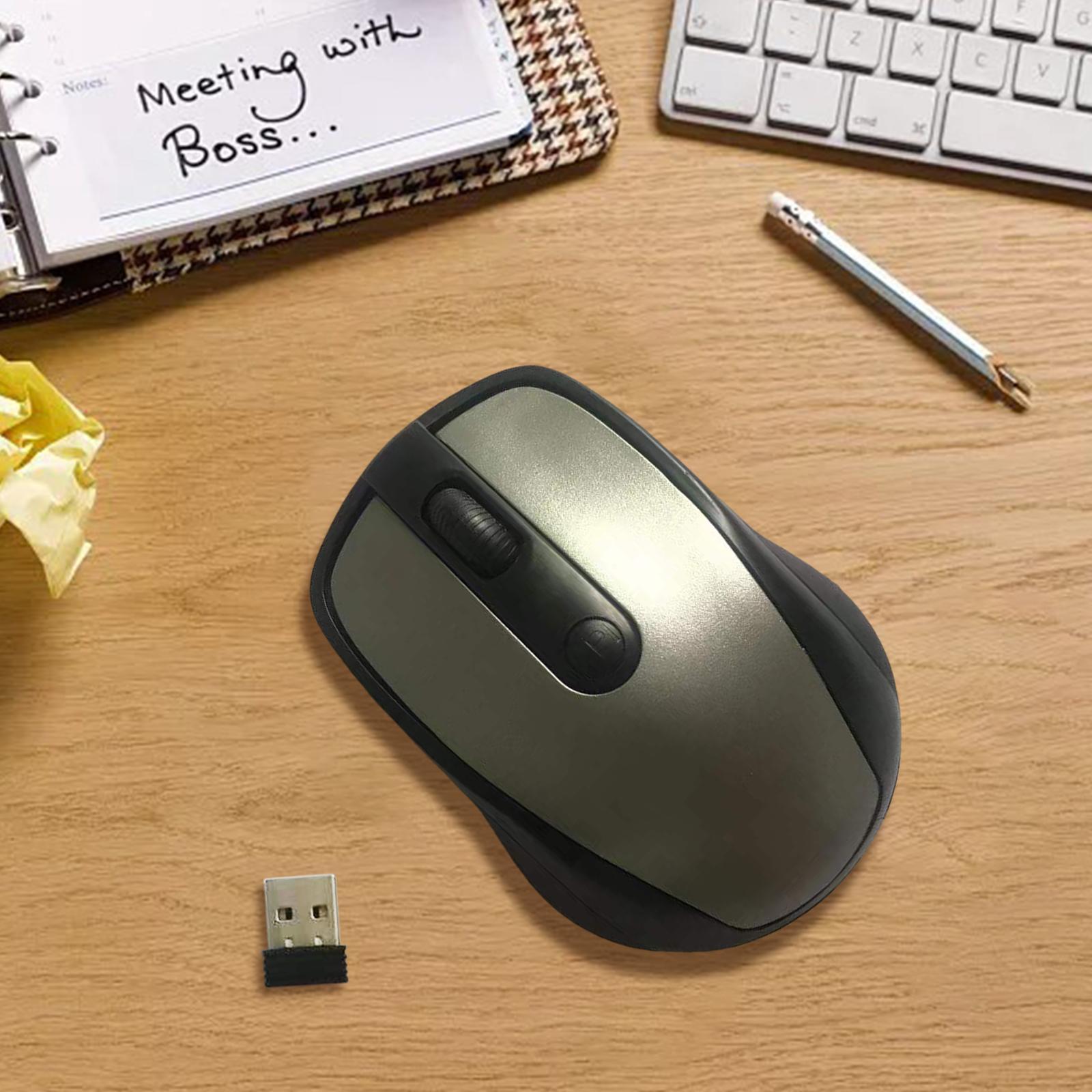 Portable Wireless Mouse 2.4G PC Noiseless Optical for Home Desktop Gaming with Receiver