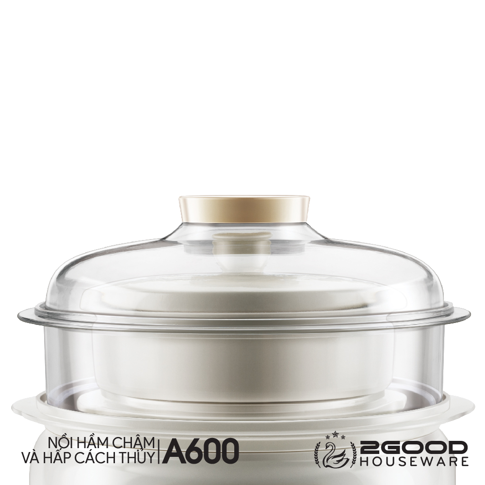 Nồi Hầm Cháo Cách Thủy 2 Tầng 2GOOD A600 (1.5L) - Hàng Chính Hãng