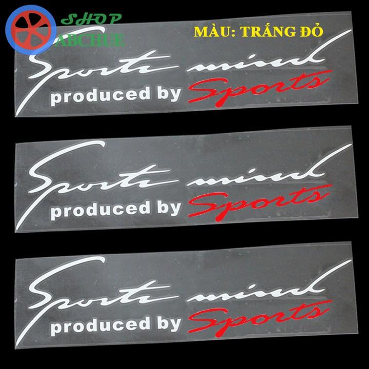 Tem Decal Dán Sport Mind Trang Trí Ô Tô Xe Hơi Kích Thước 32cm