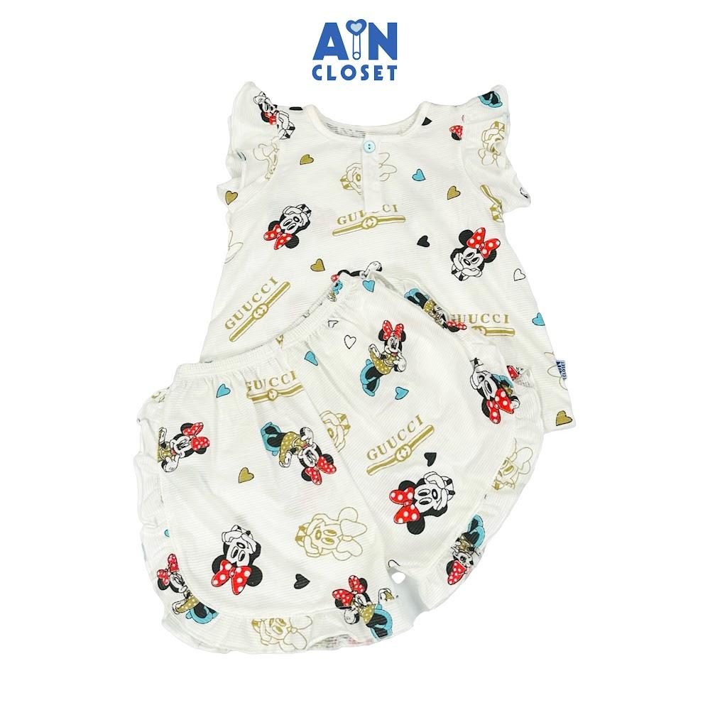 Bộ quần áo Ngắn bé gái họa tiết Mina Tim Trắng thun giấy - AICDBG9SNZSY - AIN Closet
