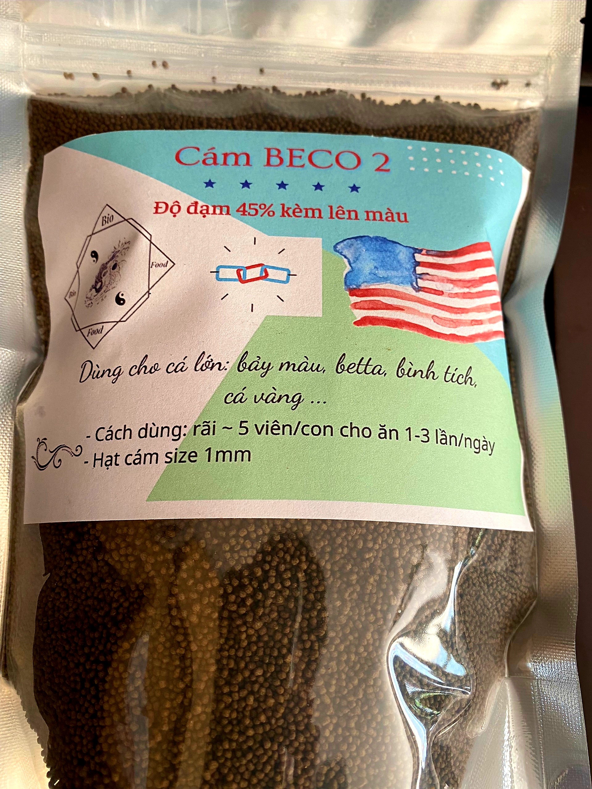 500g Cám BECO 2 NEW - Thức ăn cho cá lớn Bio Food túi zip 500 g