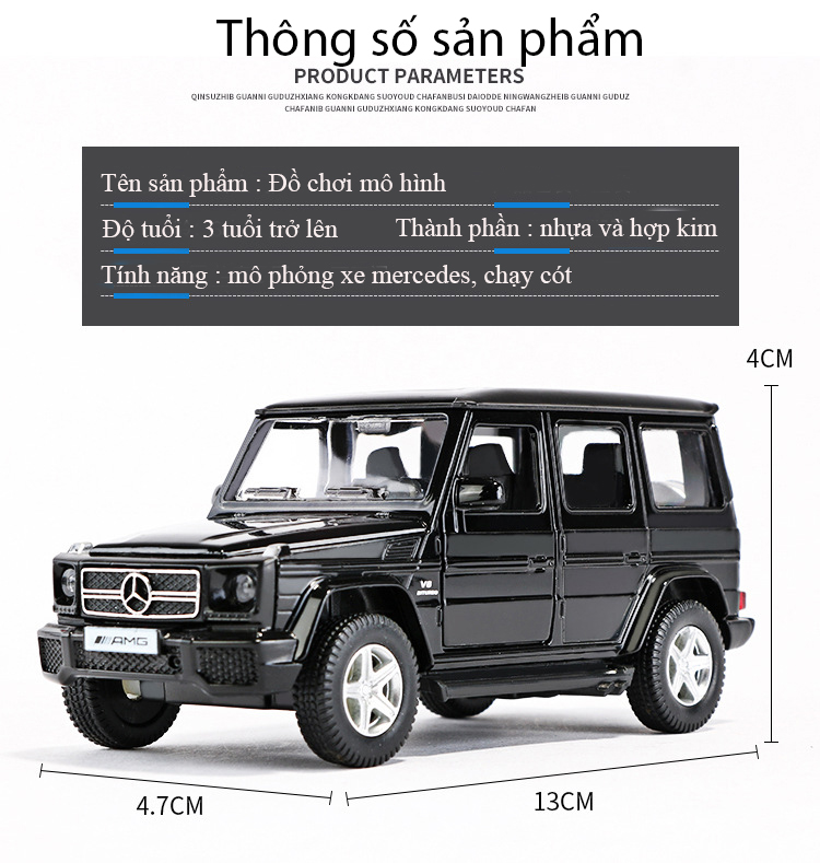 Đồ chơi mô hình xe ô tô Mercedes Benz AMG G63 KAVY No. 8810 tỷ lệ 1:36 hợp kim chạy cót