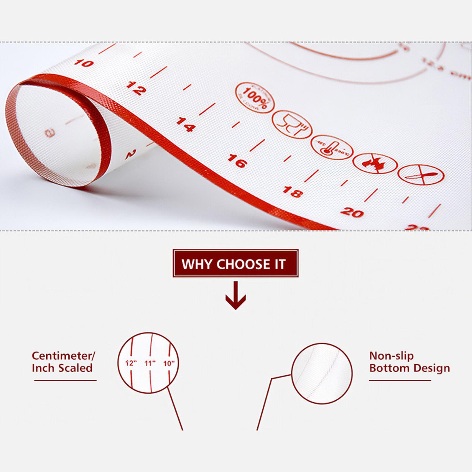 Tấm silicone làm bánh ngọt không dính cho nhà bếp, có thông số làm bánh in sẵn