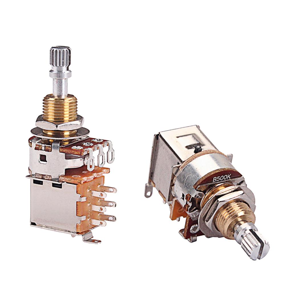 Phép Lạ Chiếu 2 Chiếc Kim Loại Dpdt A500K B500K Chuyển Mạch Nồi Chiết Áp Cho Đàn Guitar Bass