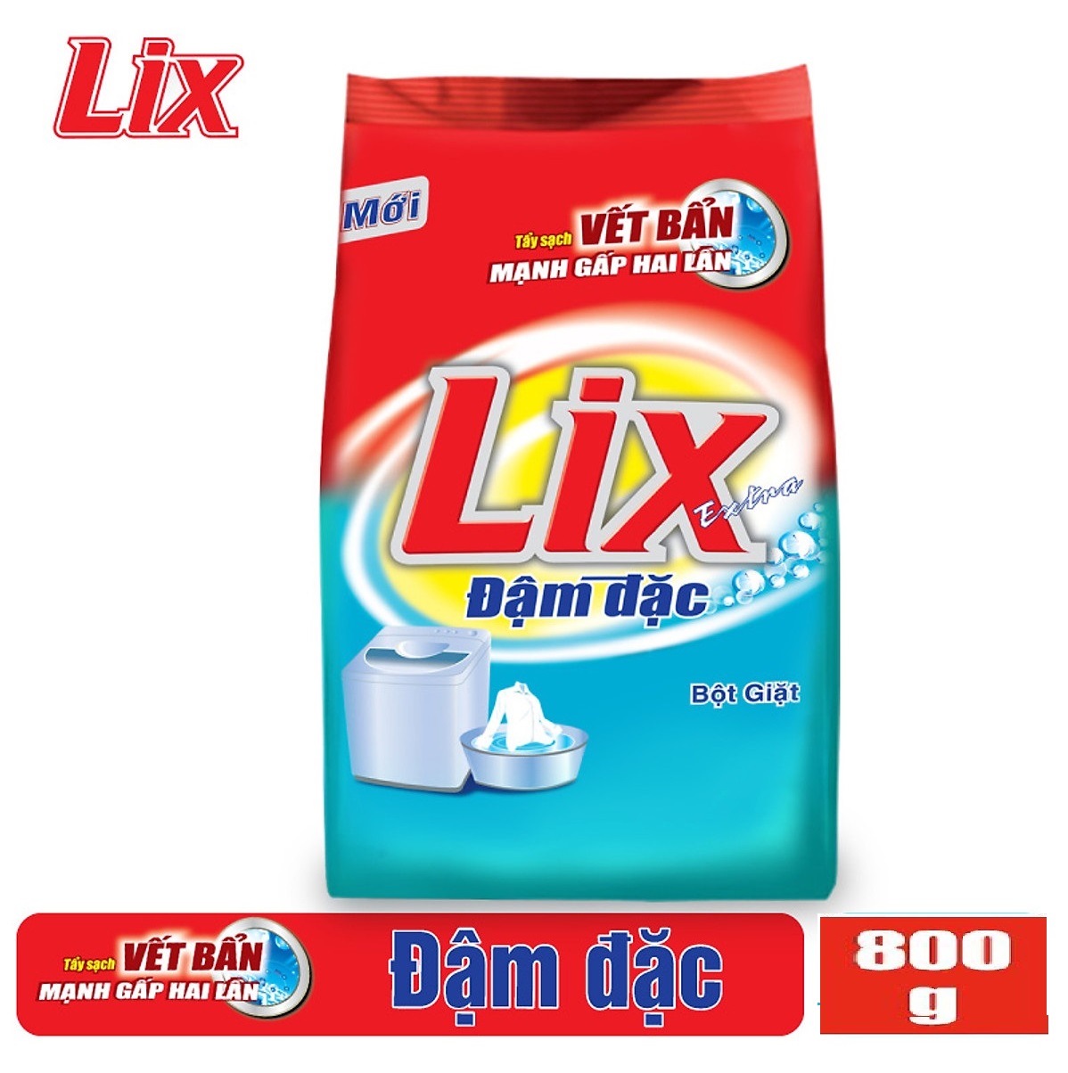 Bột giặt Lix Extra đậm đặc 800g ED002 - Tẩy sạch vết bẩn cực mạnh