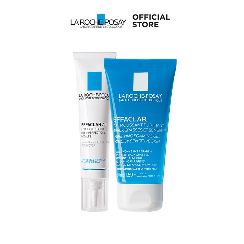 Bộ Sản Phẩm Chăm Sóc Mụn Sưng Viêm La Roche-Posay Effaclar A.I. 15ml