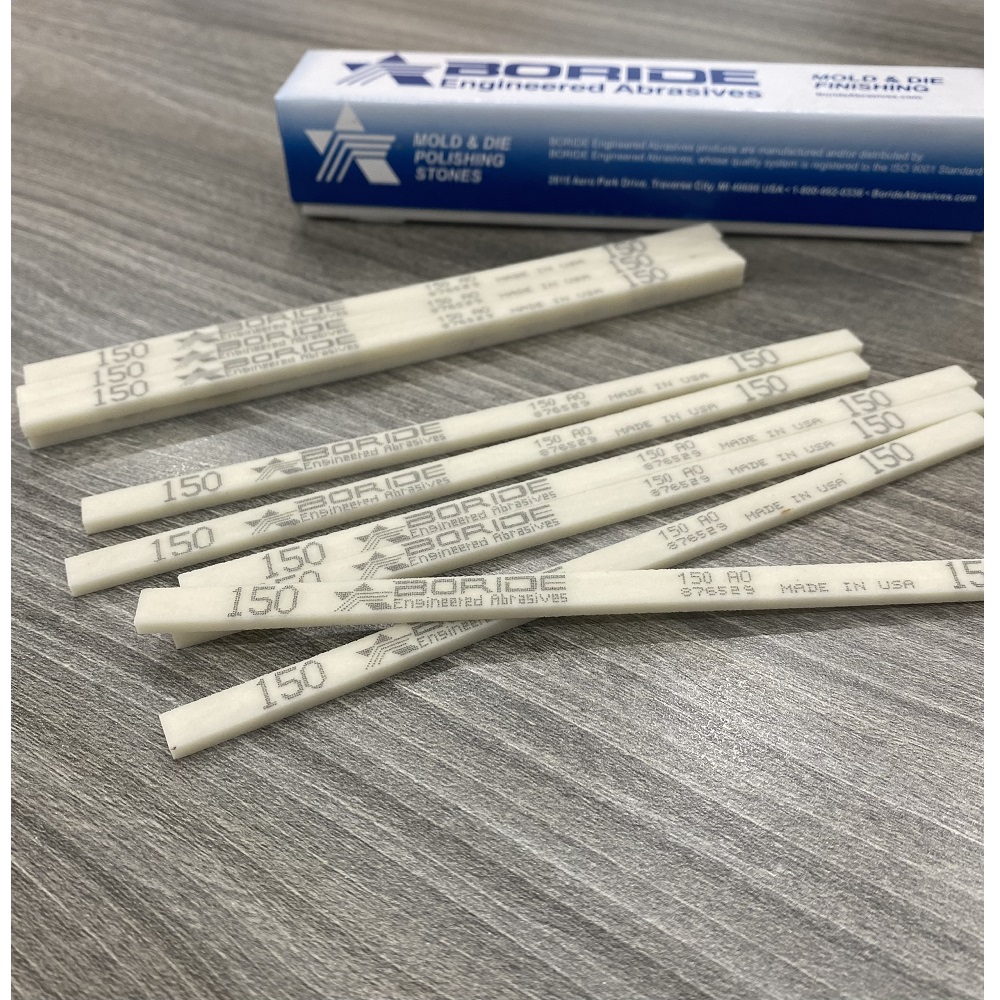 Combo 12pcs Đá đánh bóng Boride AO kích thước 1/8 X 1/4 X 6 grit 150