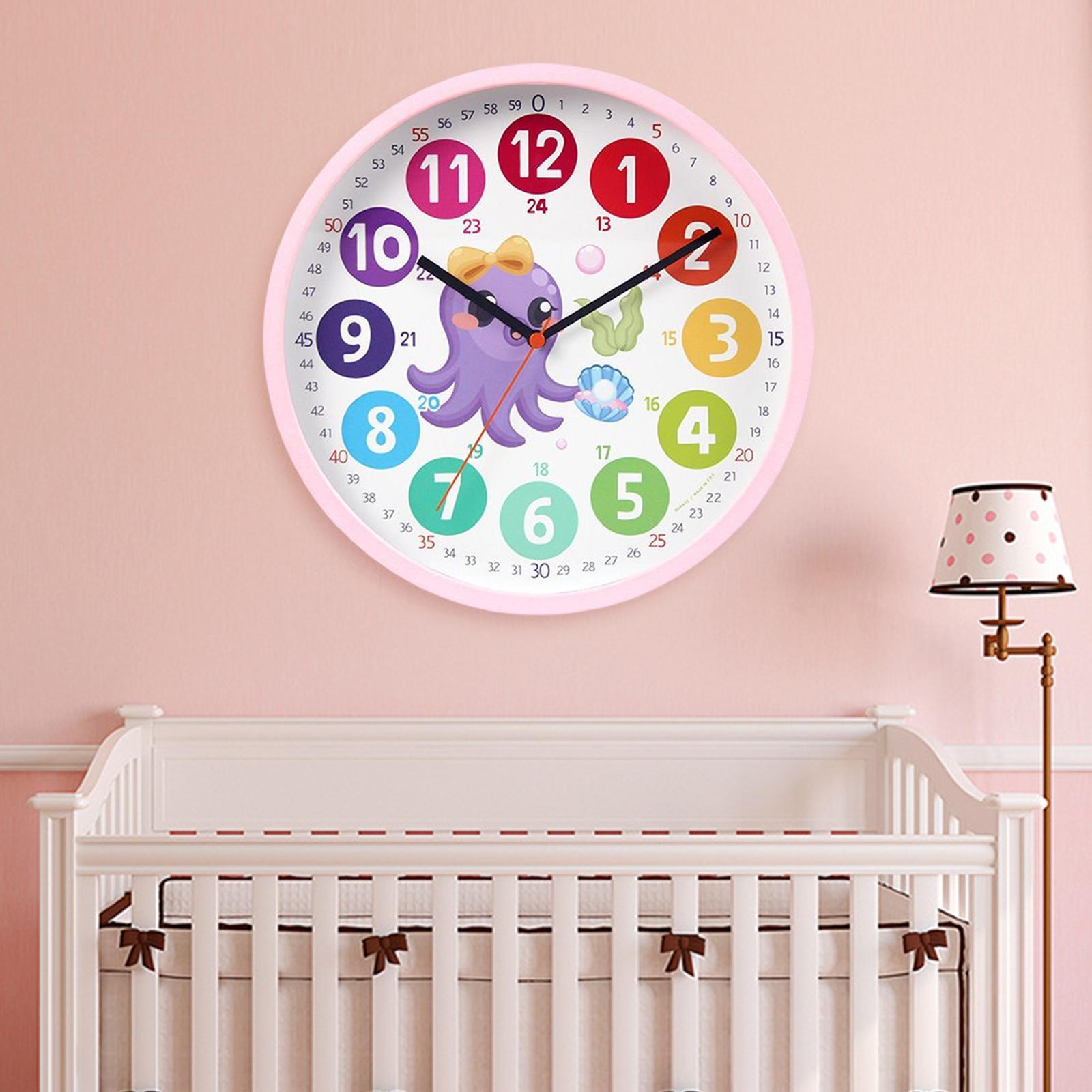 Kids Wall Clock Analog Clocks Teaching Clock for School Classroom Home