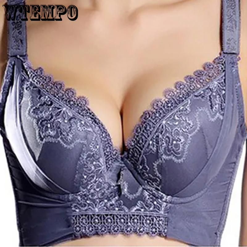 44 46 C D E Plus Kích Thước Đồ Lót Áo Ngực Push Up Bra Nữ Ren Thêu Hoa Gợi Cảm Tập Hợp Áo Bralette không Dây Áo Mới
