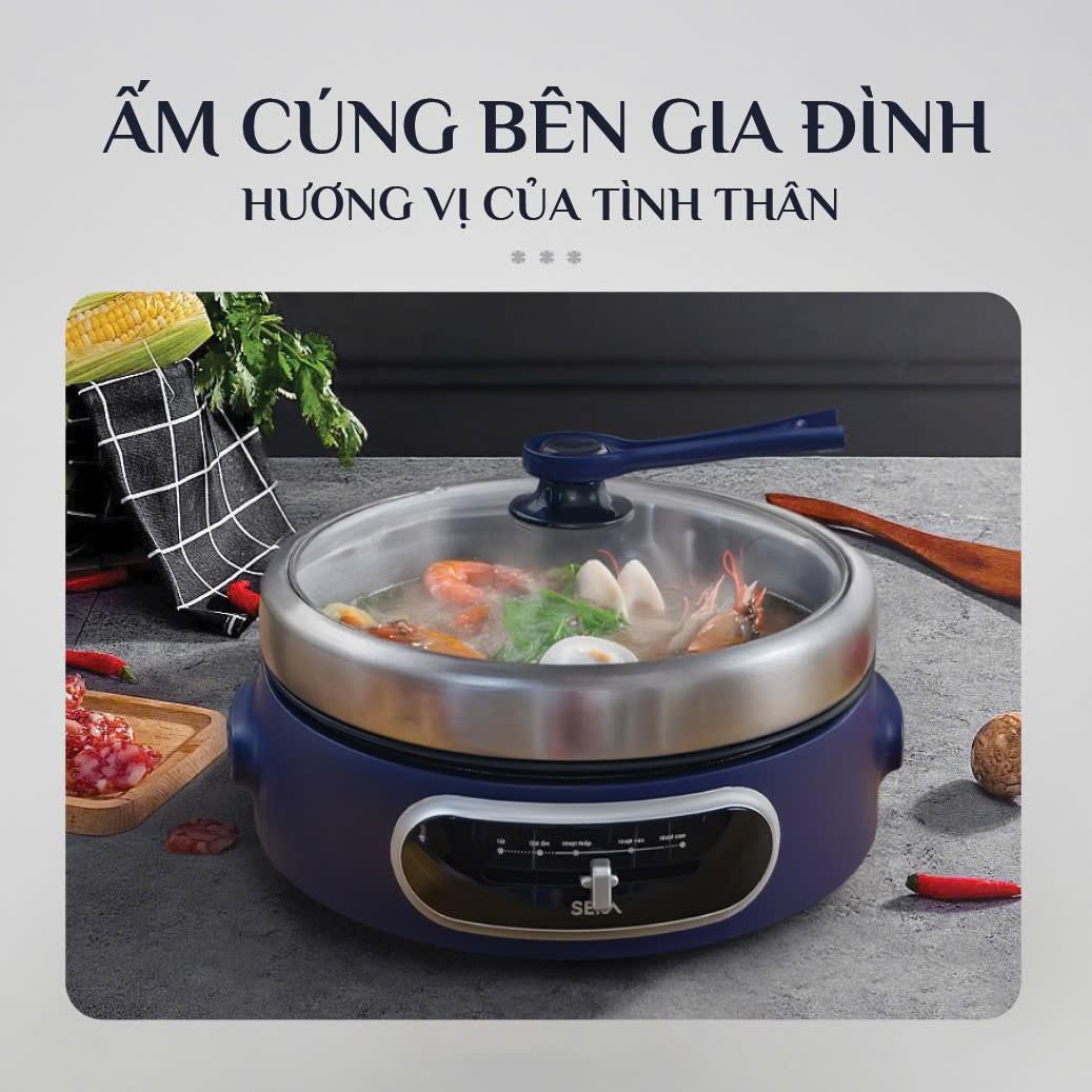 Nồi Lẩu Nướng Đa Năng 2in1 SEKA SK640 Dung Tích 4L, 1300W Lòng Nồi Tháo Rời Dễ Vệ Sinh -  Hàng Chính Hãng