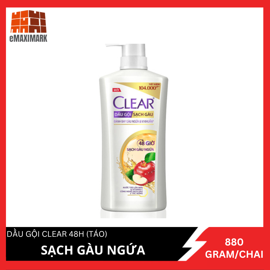 Dầu gội CLEAR 48 Giờ Sạch Gàu Ngứa 880g