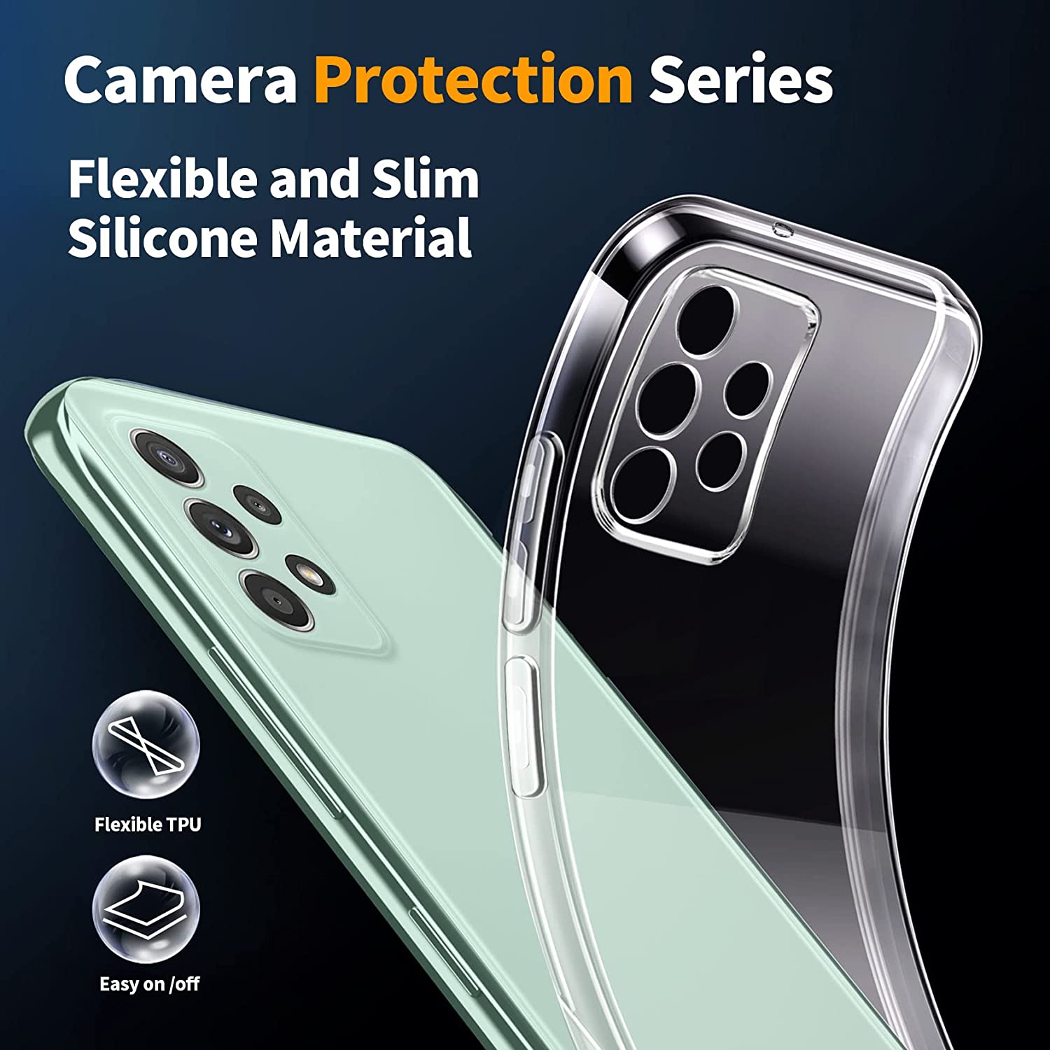 Ốp lưng silicon chống sốc trong suốt cho Samsung Galaxy A73 5G hiệu HOTCASE - Hàng nhập khẩu