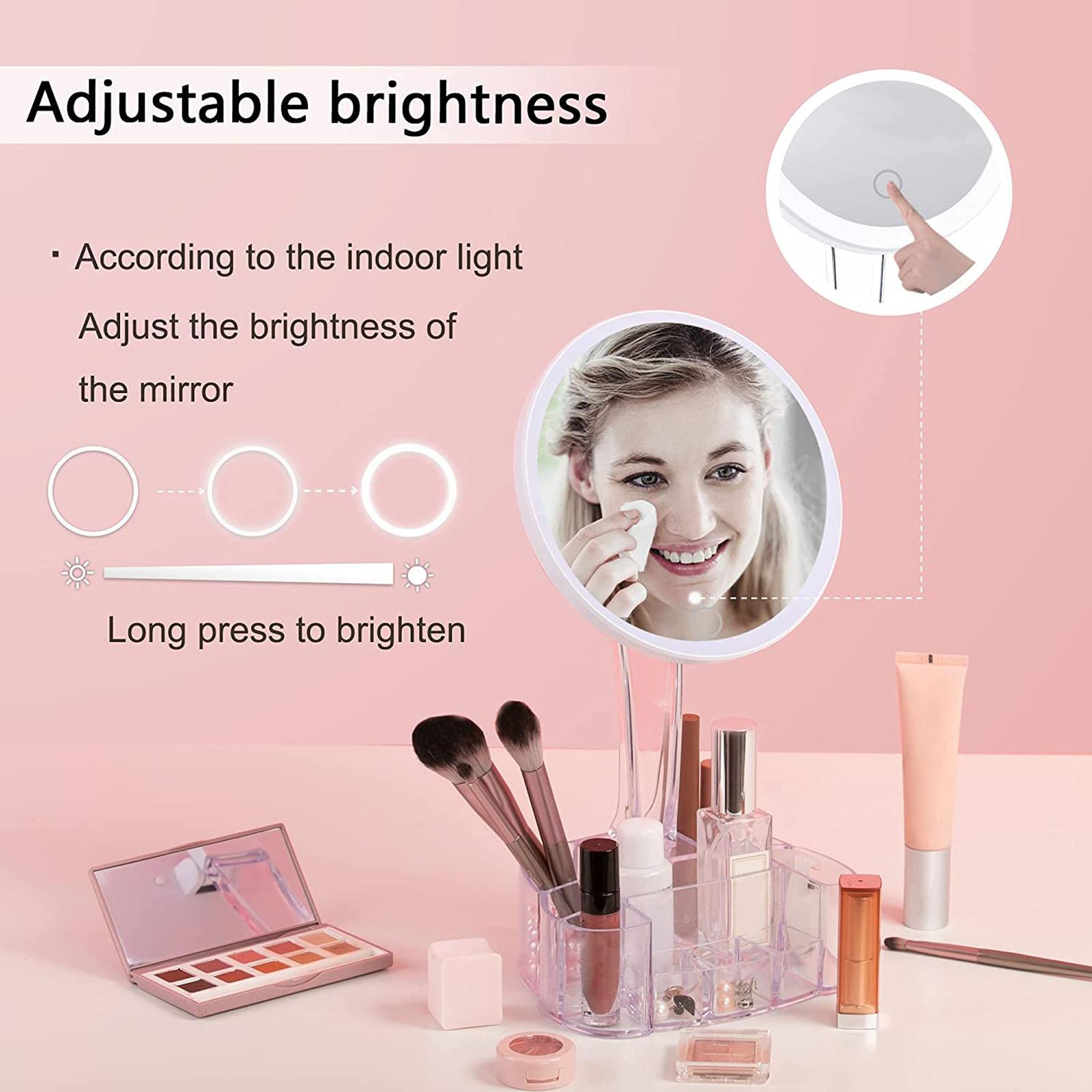 Makeup Mirrors Dimming Light Up Mirror 90° Rotation Powered by Battery