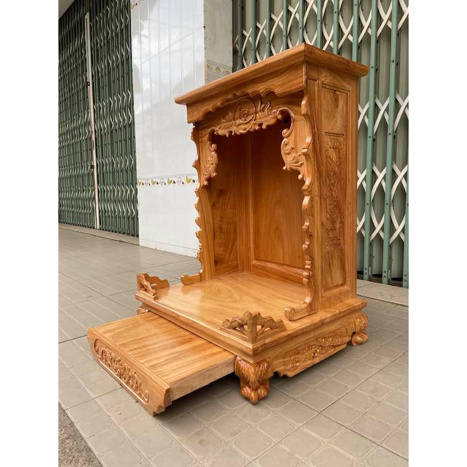 Bàn thờ thần tài ông địa gỗ gõ đỏ mẫu hiện đại 60 x 81cm