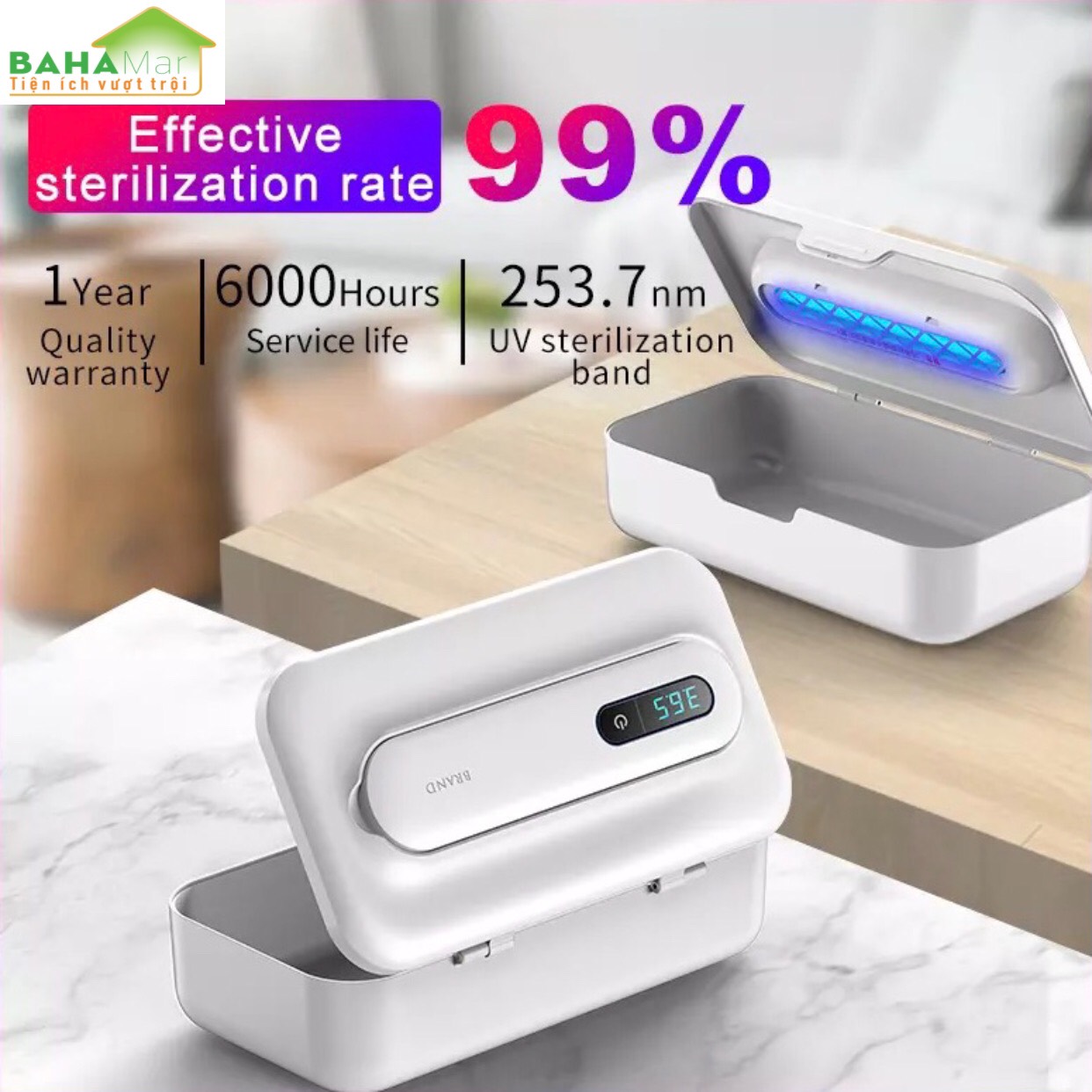 HỘP THANH LỌC KHỬ KHUẨN ĐỒ DÙNG, ĐỒ CHƠI, ĐỒ LÓT BẰNG ĐÈN OZONE VÀ TIA UV "BAHAMAR" có hai chức năng tinh lọc tia cực tím và ozone, thanh lọc khả năng mạnh hơn, cho bạn bảo vệ kép.