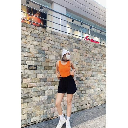 Áo croptop ba lỗ basic vạt bầu 4 màu trendy
