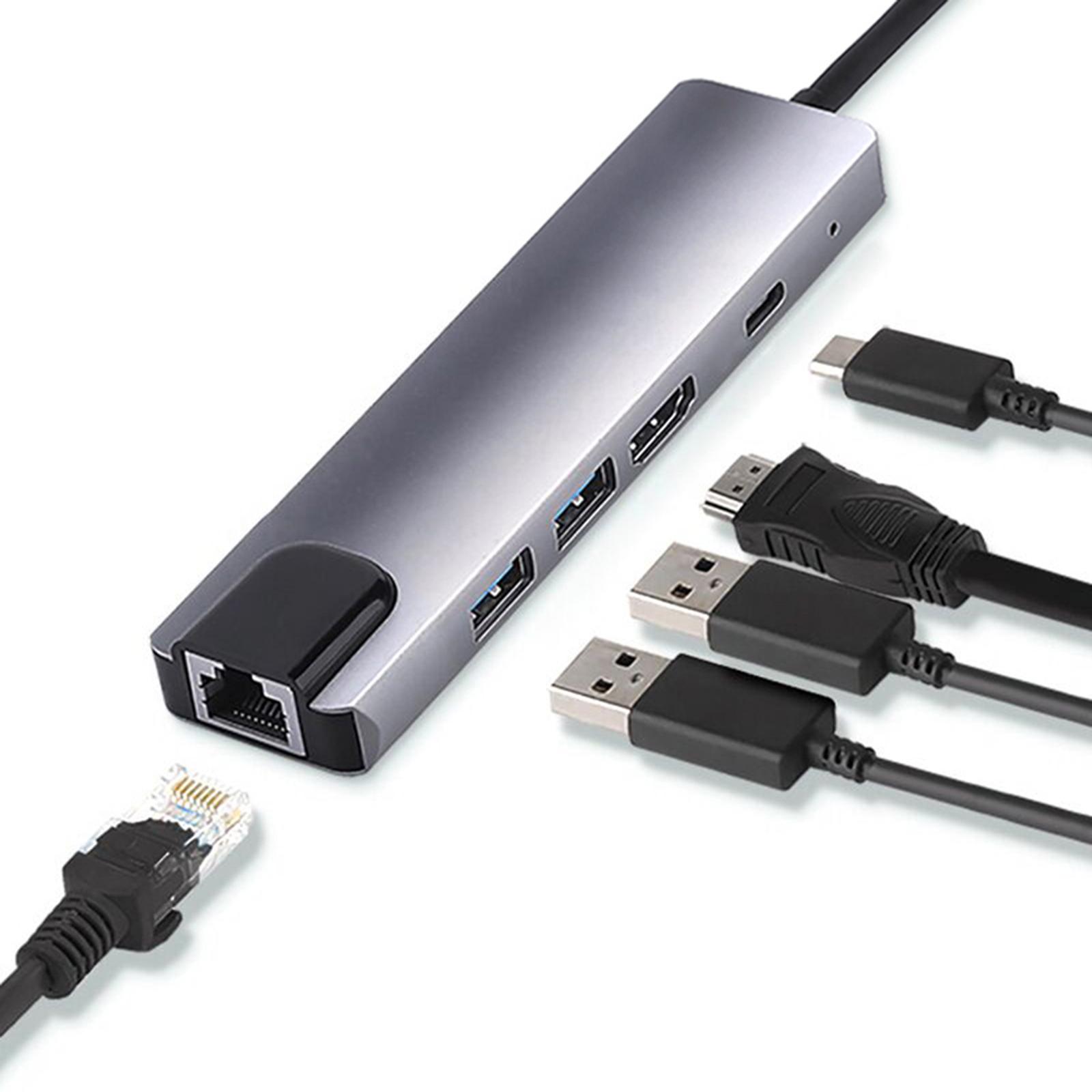 Type-C HUB to 2x USB 3.0 65W PD Charging Port Adapter