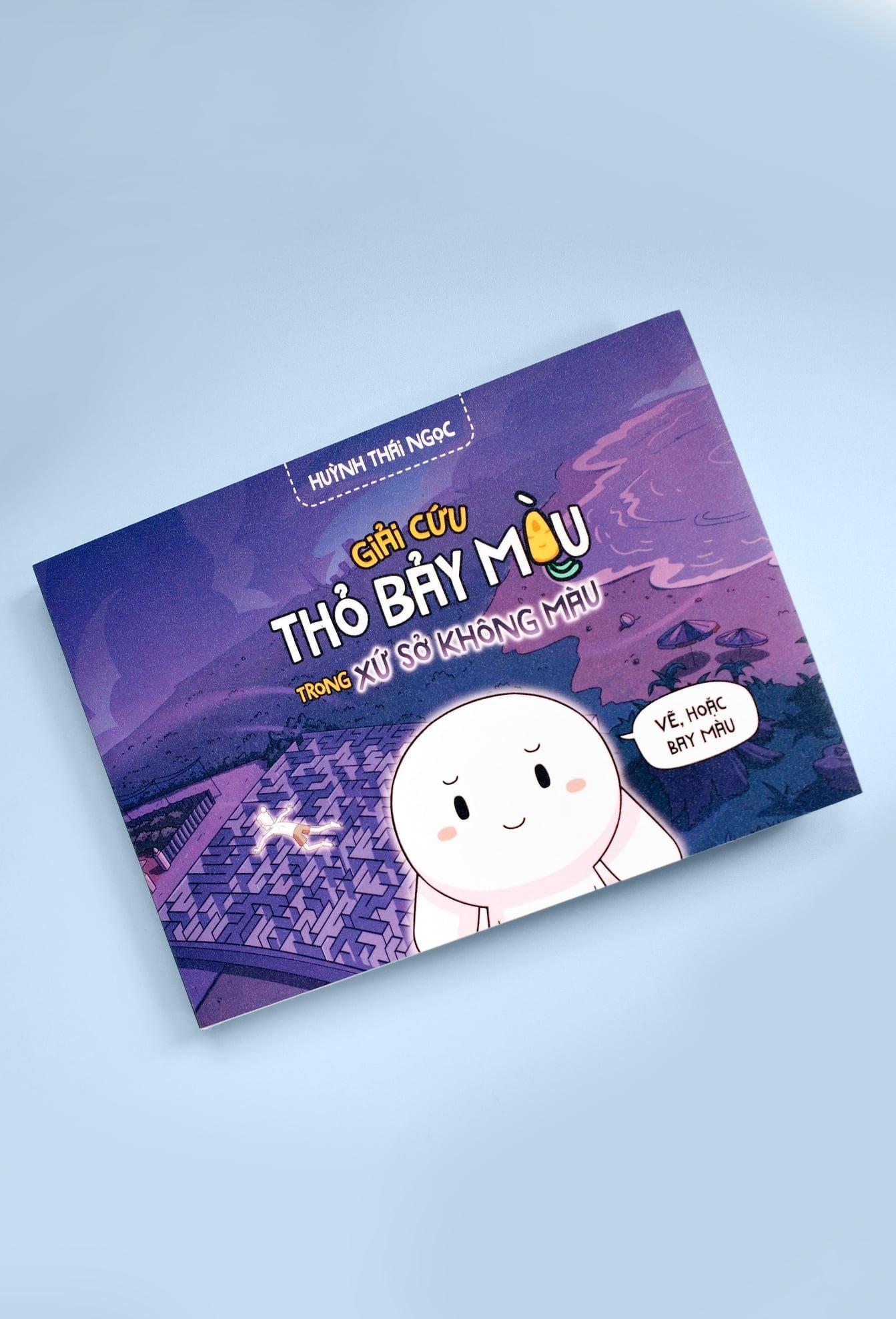 Sách - Truyện Tranh Tương Tác - Giải Cứu Thỏ Bảy Màu Trong Xứ Sở Không Màu - Bản Đặc Biệt Fahasa - Tặng Kèm 1 Bìa Áo Ngoài Phiên Bản Sáng + 1 Bookmark 2 Mặt Cán Holo + 3 Sticker Cán Holo