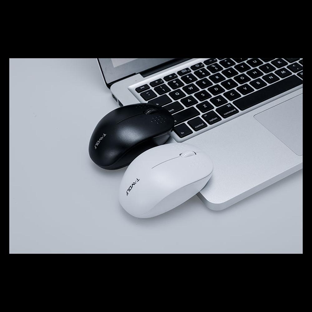 T-WOLF Q4 2.4G Wireless Optical Office Mini Mouse 3 Button 1000 DPI Ergonomic Gaming Mouse for PC/Laptop White