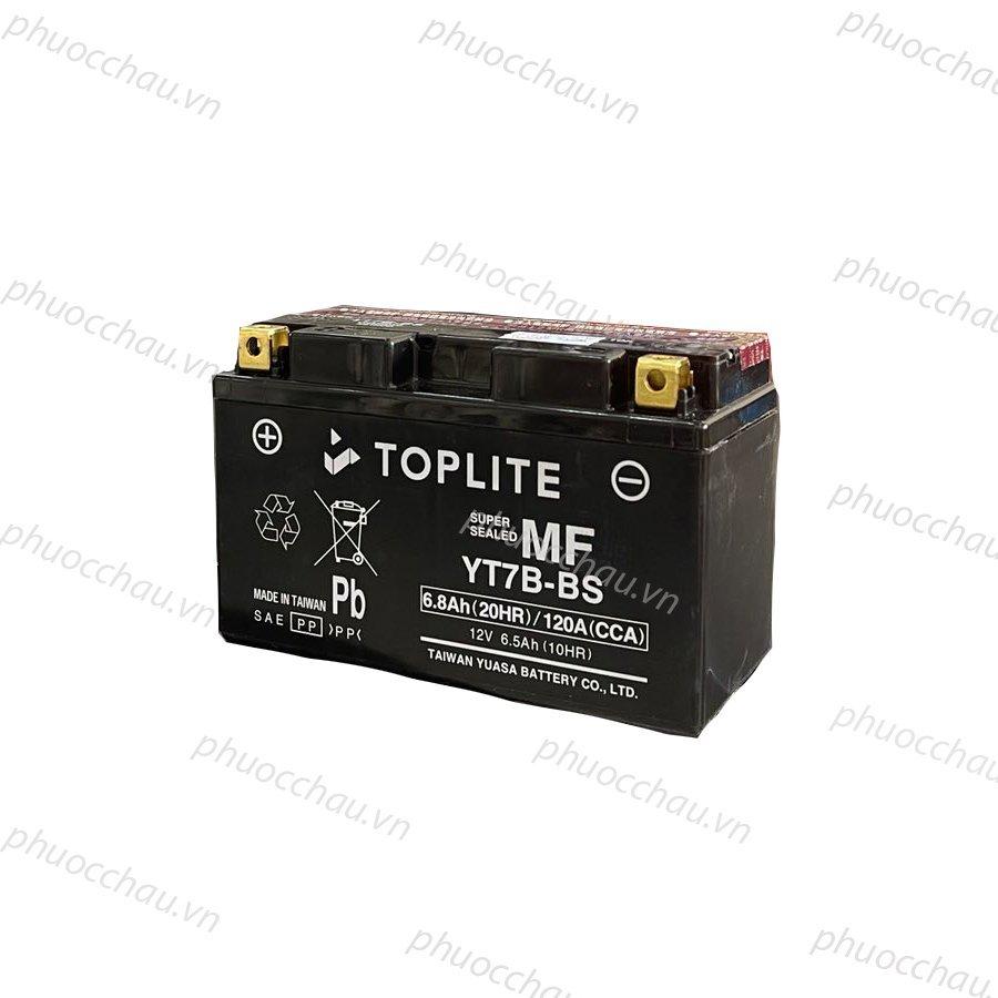 Ắc quy xe moto Toplite YT7B-BS 12V - 6.5AH, dùng cho Yamaha BWS 125 (Zuma, MBK Booster)