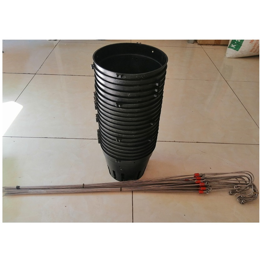 COMBO 20 CHẬU NHỰA TRỒNG LAN FI 16 + 20 MÓC INOX TREO CHẬU SIÊU BỀN!!!