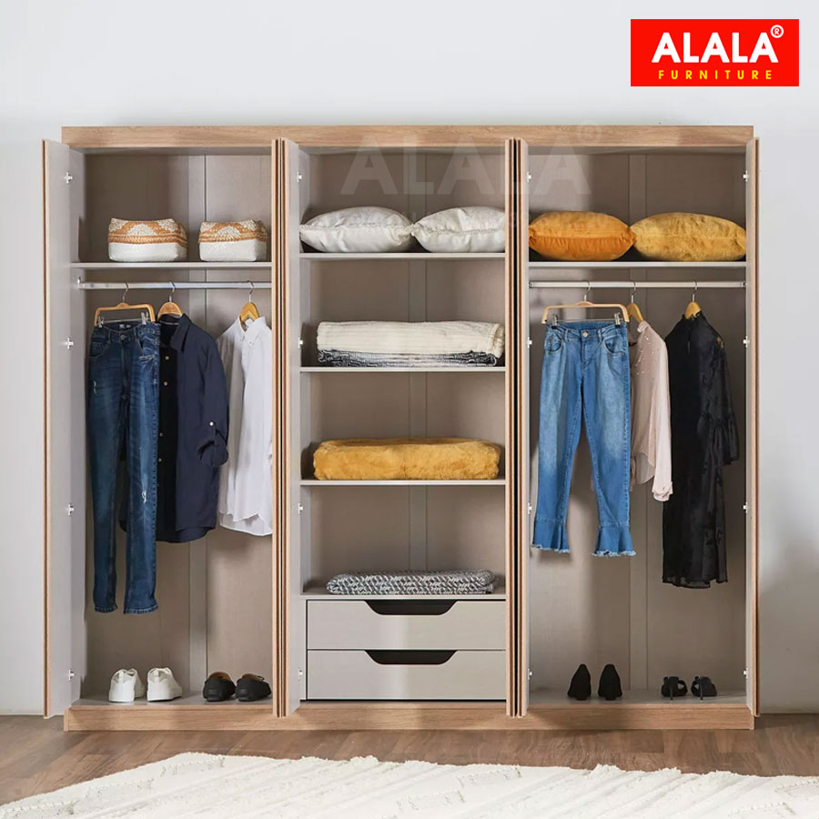 Tủ quần áo ALALA1001/ Miễn phí vận chuyển và lắp đặt/ Đổi trả 30 ngày/ Sản phẩm được bảo hành 5 năm từ thương hiệu ALALA