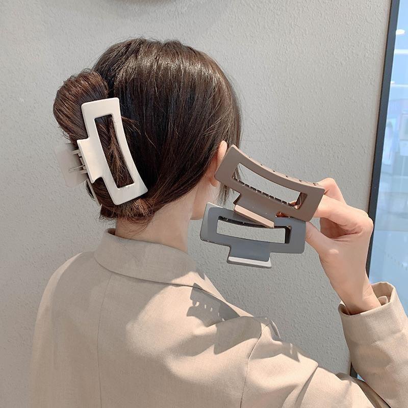 Kẹp tóc nhựa acrylic hình chữ nhật xinh xắn thời trang phong cách Hàn Quốc