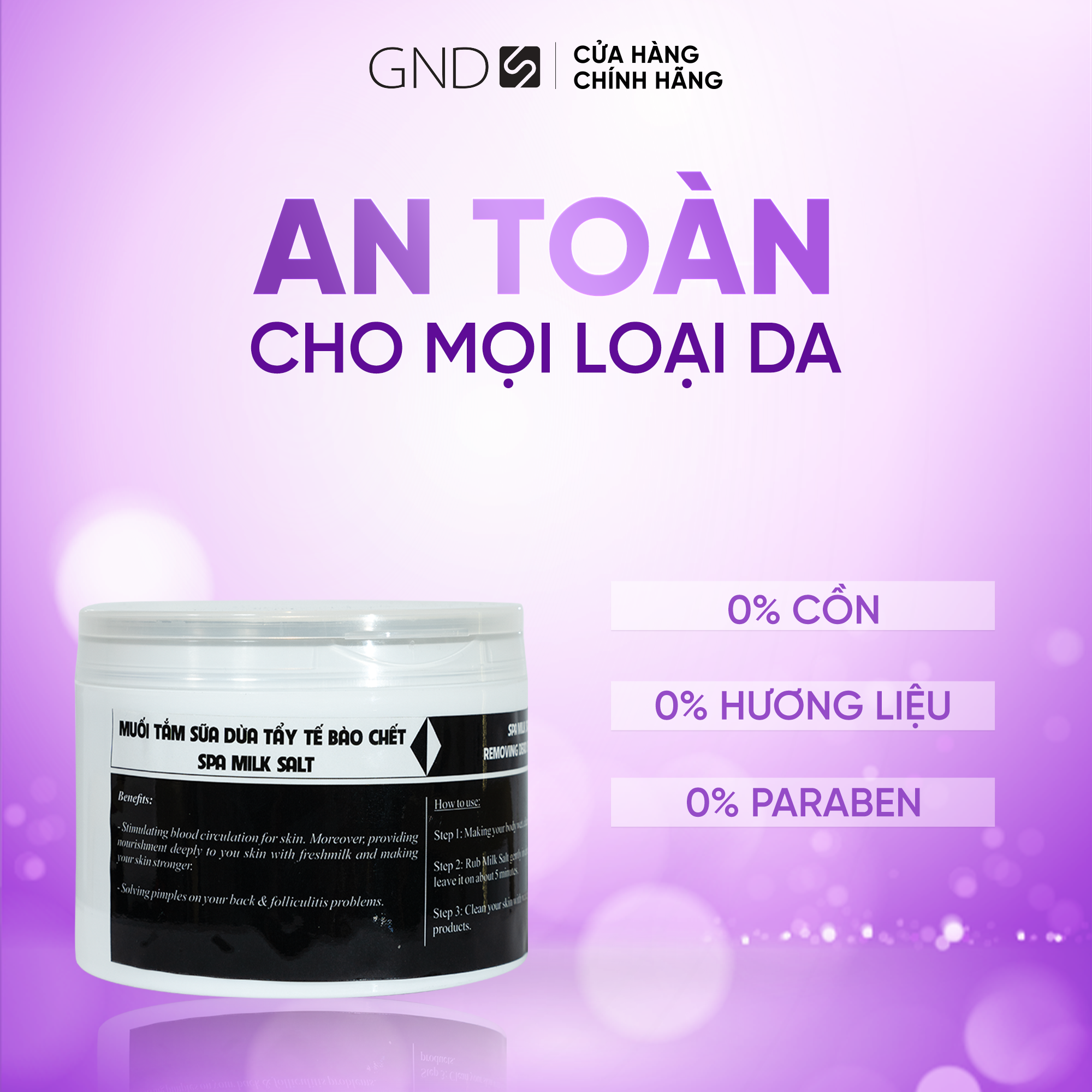 Muối tắm tẩy tế bào chết sữa dừa GND 500g