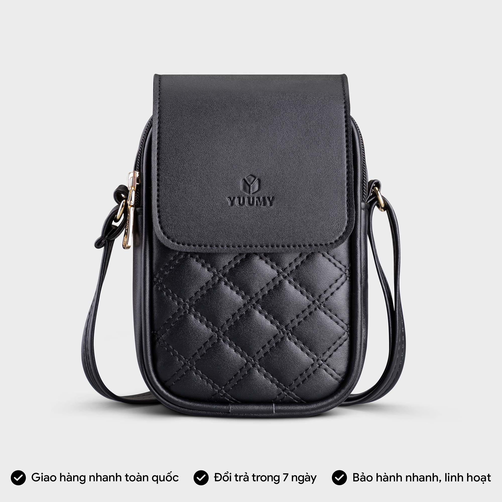 Túi đeo chéo da nữ mini họa tiết hình thoi YUUMY Seasand YN150