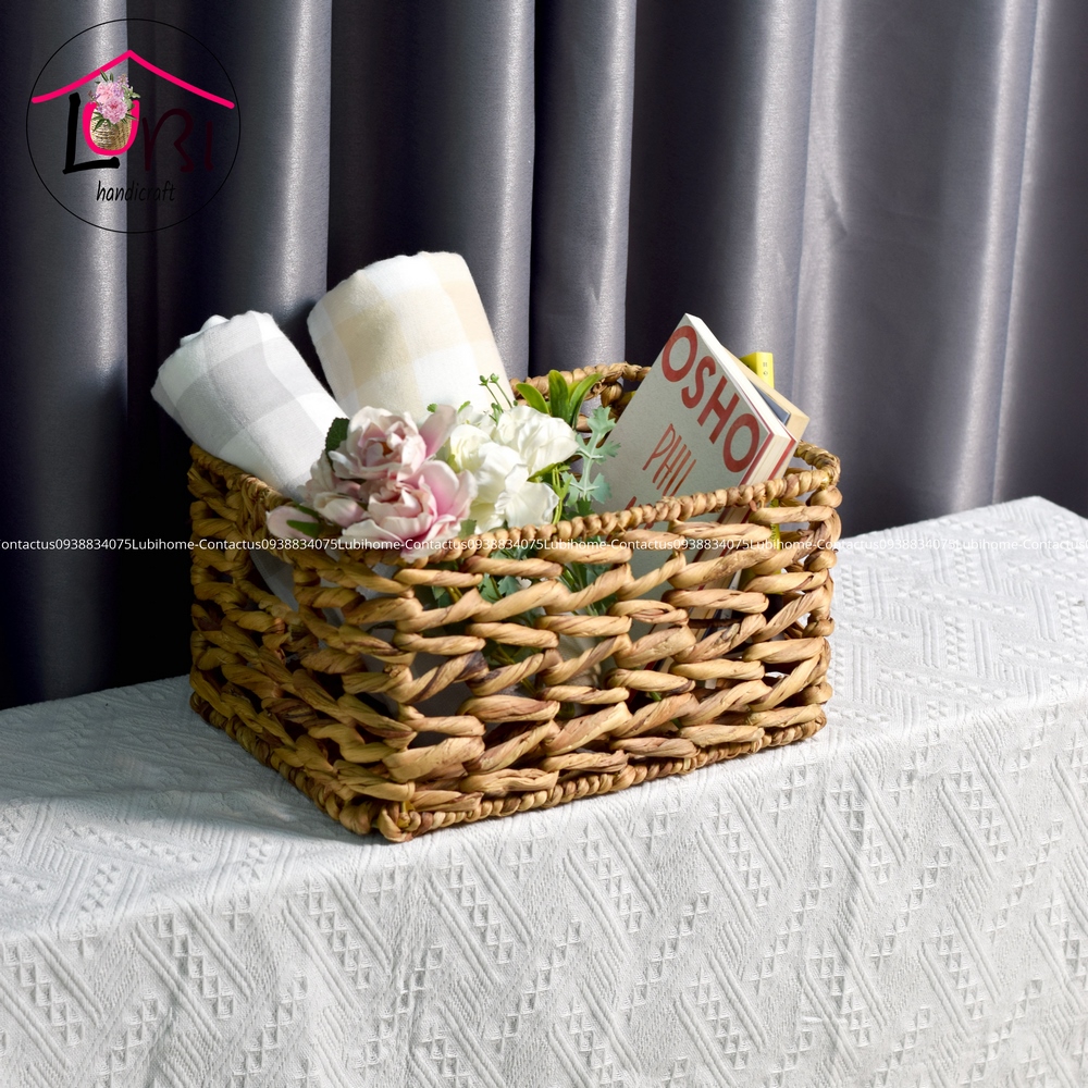 - LB075 Sọt lục bình đựng đồ hình chữ nhật sang trọng