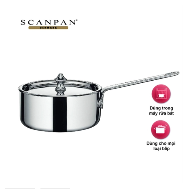 Nồi inox quấy bột Scanpan MaitreD 14cm 11231400 0,9L, inox 18/10 an toàn cho sức khỏe, tay cầm chống nóng, an toàn cho máy rửa bát - Hàng chính hãng