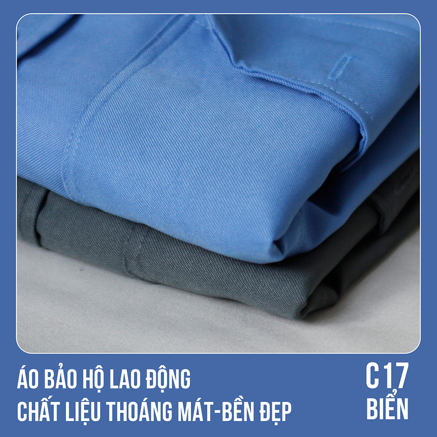 Áo bảo hộ lao động, chất liệu thoáng mát, bền đẹp - Mã C17 (BIỂN) - 5