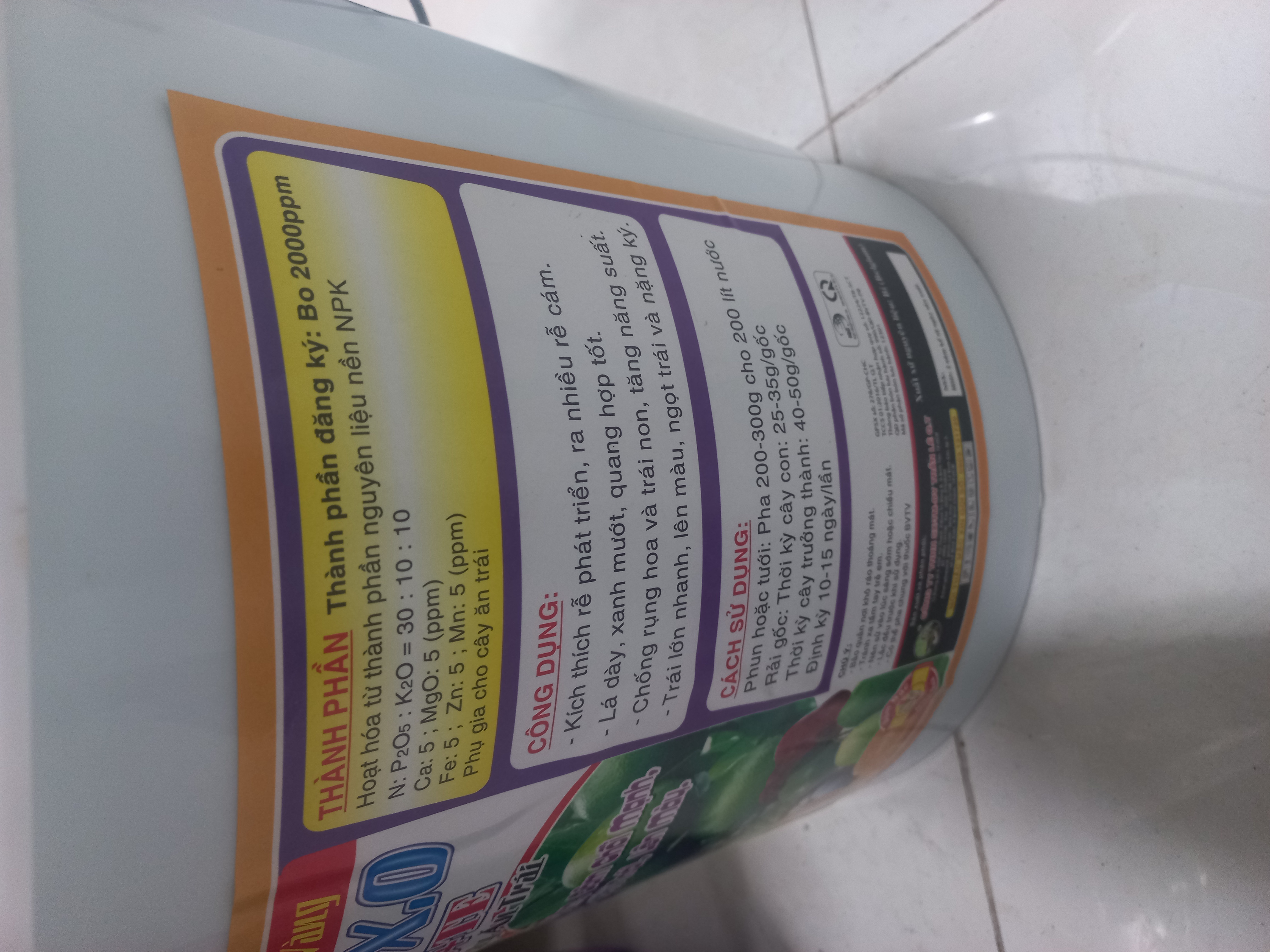 Xô phân bón vi lượng NPK 30-10-10+TE 20kg