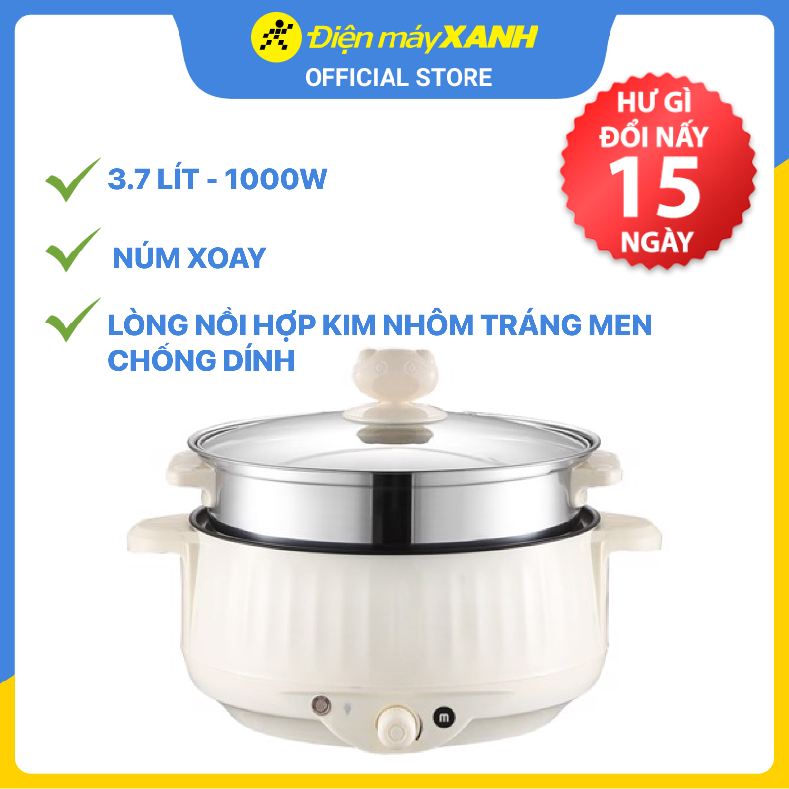 Nồi lẩu điện Mishio MK-275 3.7 lít - Hàng chính hãng