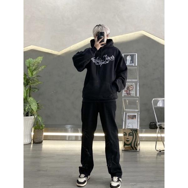 Hoodie nie ngoại hoodie unisex black forver