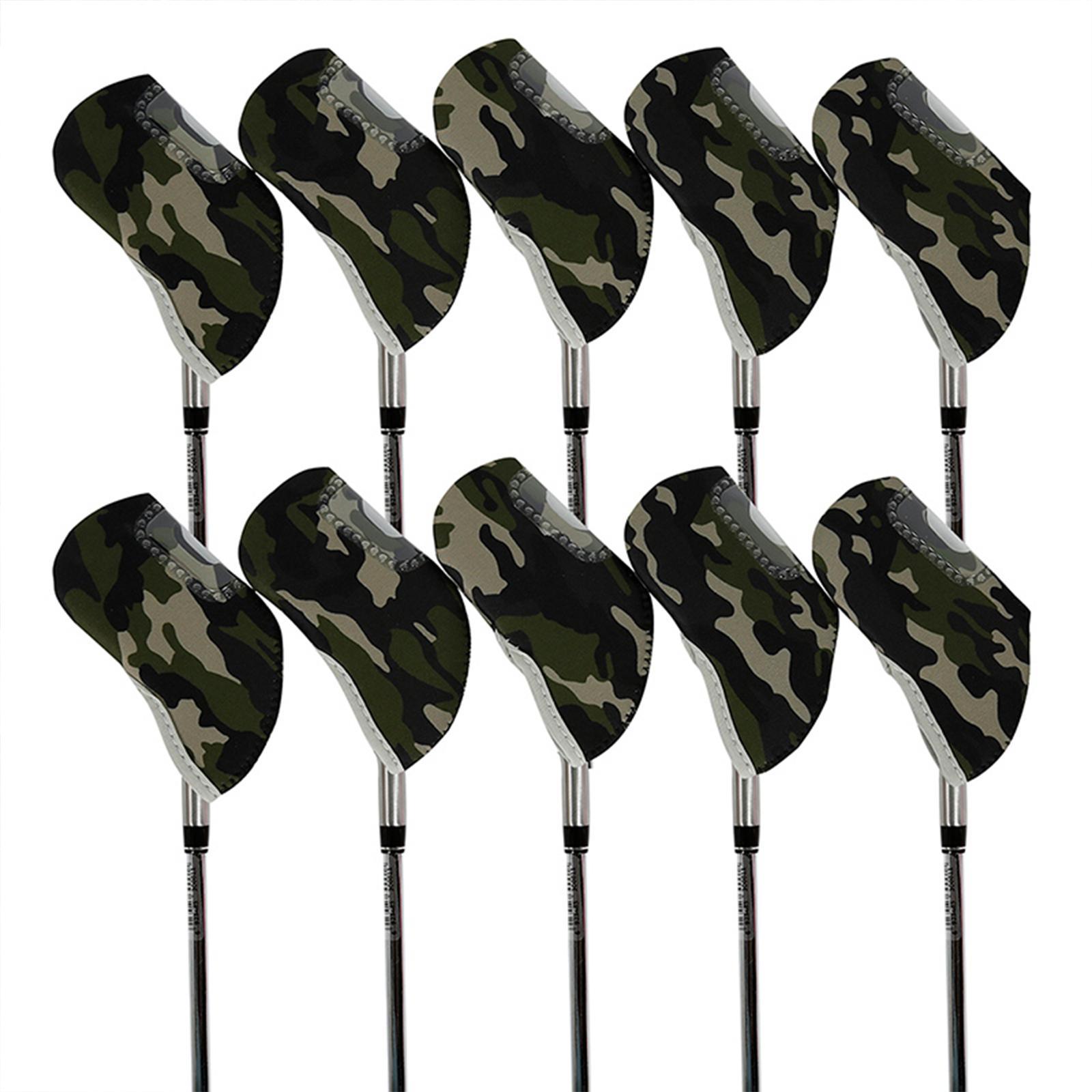 10Pcs Golf Iron Club Head Covers Golf Headcover Waterproof Golf Club Head Cover for Outdoor Sports Accessories