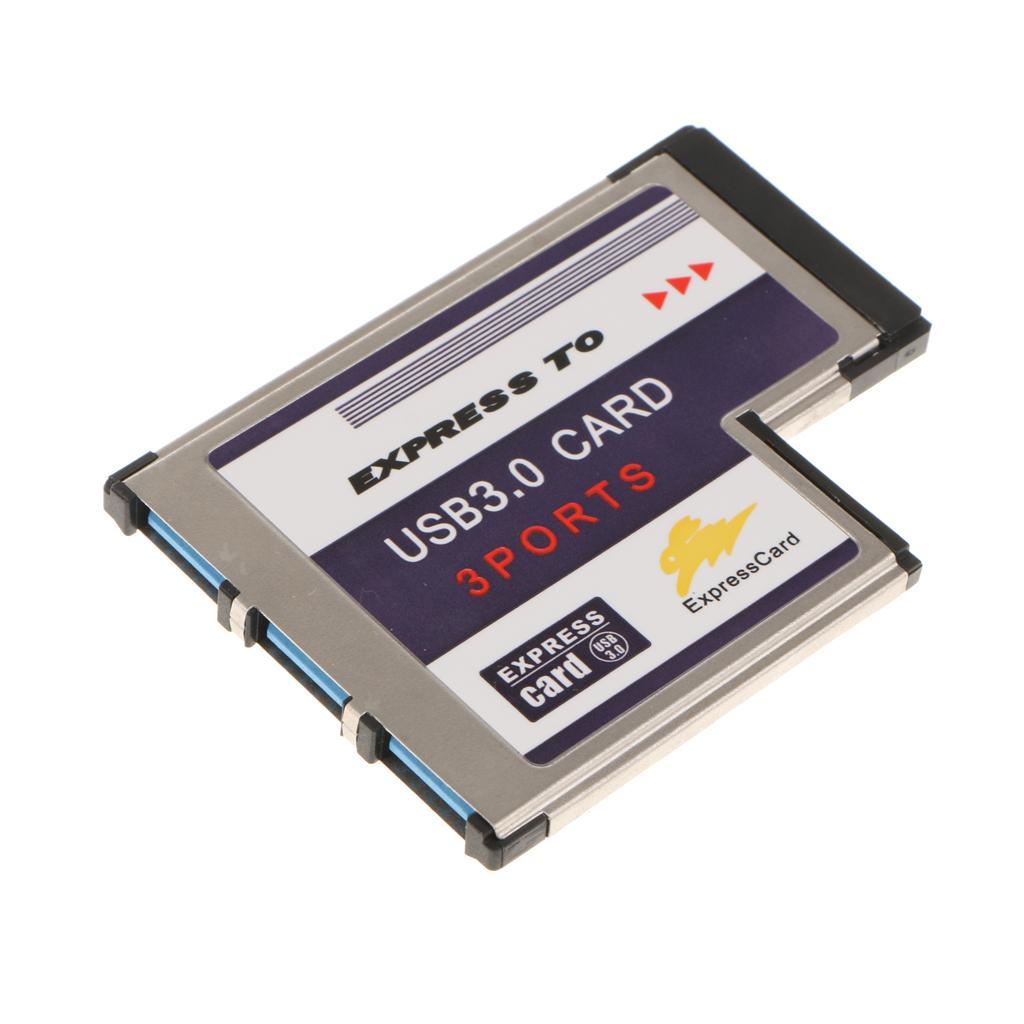 Laptop 3Port USB3.0 Express Card  FL1100 Chip 54mm Hidden Adapter