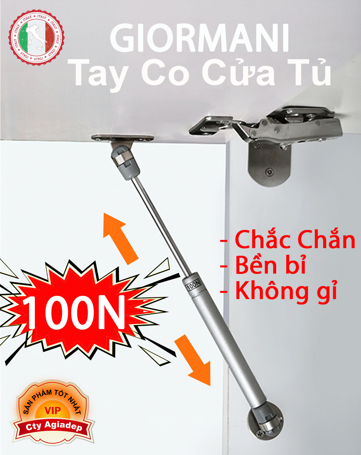 Tay co Giormani cửa tủ cao cấp, Pitong Giormani cửa mọi loại tủ 100N