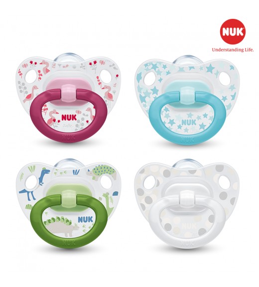 BỘ 2 TI GIẢ NUK HAPPYDAYS SILICONE 0 - 6M ( MÀU NGẪU NHIÊN )