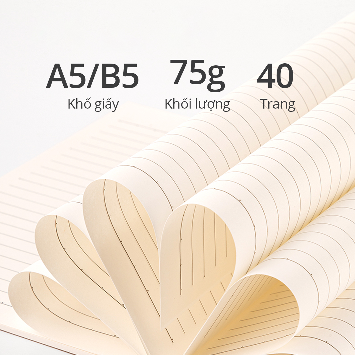 Sổ tay ghi chép khâu gáy vintage cao câp Nusign - Giấy kẻ ngang 40 trang khổ A5 / B5 - Phù hợp làm sổ planner kế hoạch học tập, sổ nhật kí, tập vở ghi chép - NS295 NS296
