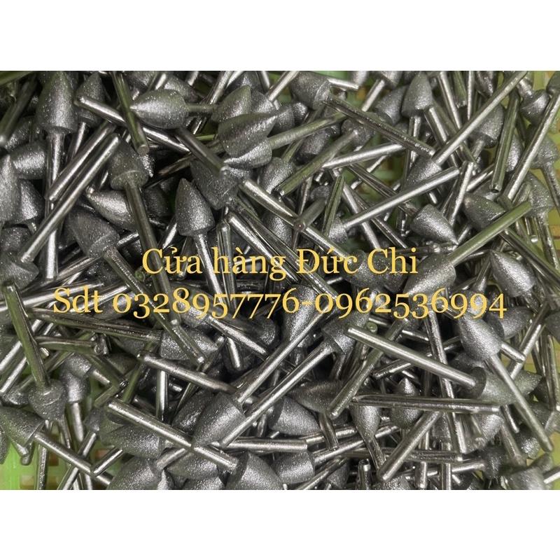 Đầu mài kim cương hình đầu đạnchân 3mm size 4,5,6,8,10,12mm