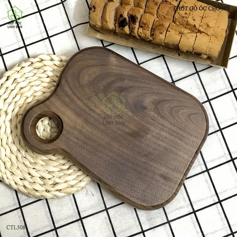 Khay Gỗ Óc Chó Decor Đồ Ăn HAHANCO Màu & Vân Đẹp Sang Chảnh