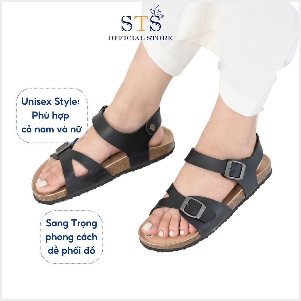 Giày Sandal Đế Trấu Nam nữ mặt lót PU kem cao cấp chống nước nhiều màu sắc mã KPU23