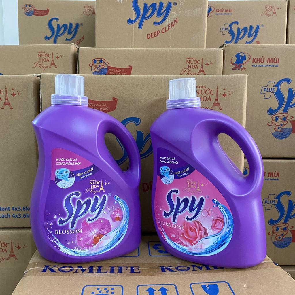 Can nước giặt xả 3,6 kg SPY TÍM Deep Clean sạch sâu, thơm lâu giúp làm mềm vải