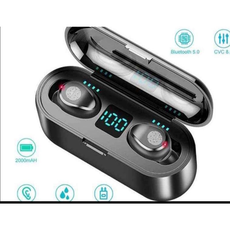 Tai Nghe Bluetooth AMOI F9 TWS 5.0 Bản QUỐC TẾ Không Dây Cảm Ứng Chống Nước IPX5, Chống Ồn Pin 2500mAh