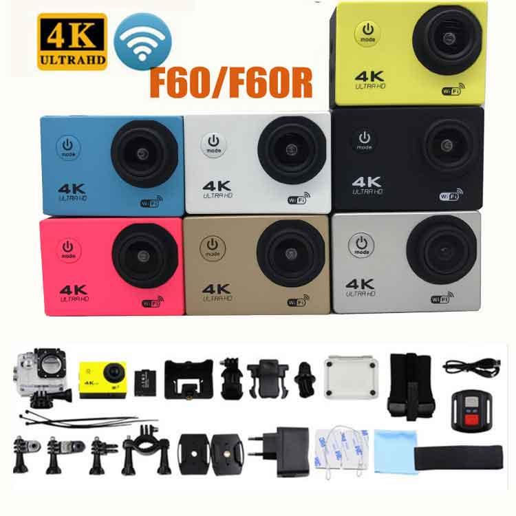 Ultra HD Action F60/F60R 4K/30fps 16MP WiFi 170Dgree Helmet Underwater 30m Diving Waterproof Sports Camera